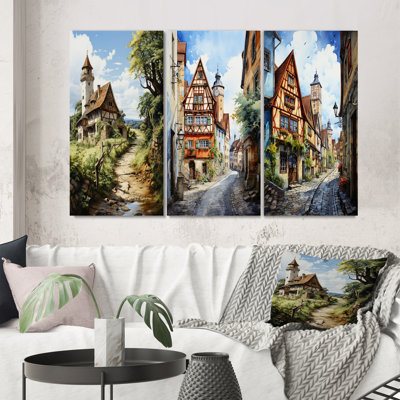 "Allemagne campagne" 3 pièces sur toile