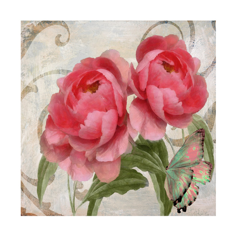 Art sur toile pivoines bolognaises, H 14 po x l 14 po