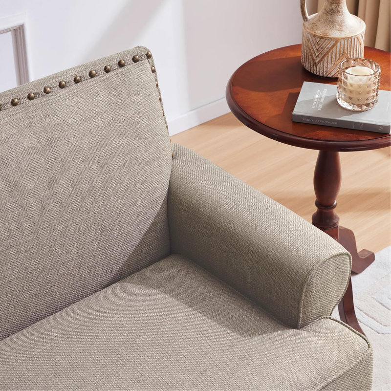 Causeuse en tissu Mutya, Brun