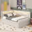 Full-Size Fully Upholstered Platform Bed With USB Ports, LED Illumination, And A Concealed Trundle-819658809