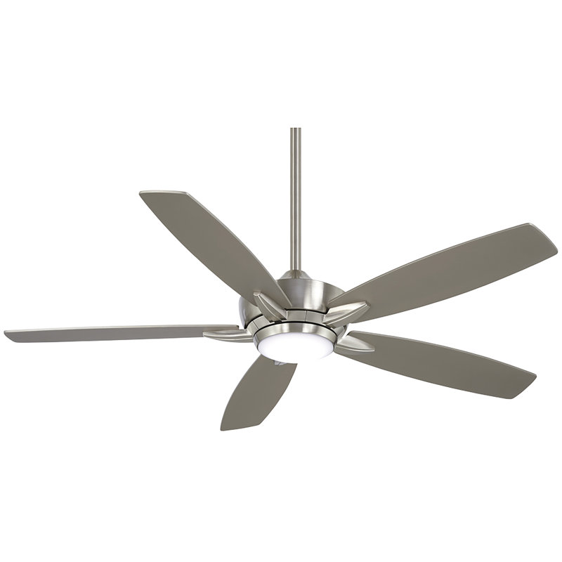 Kelvyn 52" Brushed Nickel Ceiling Fan with Silver Blades and LED Light