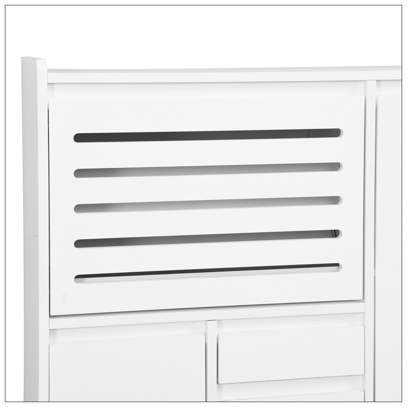 Multi-Functional Tipping Bucket Shoe Cabinet With Wall Cabinet, Space-Saving Design Foyer Cabinet With 2 Flip Drawers, Versatile Side Cabinet For Hallway