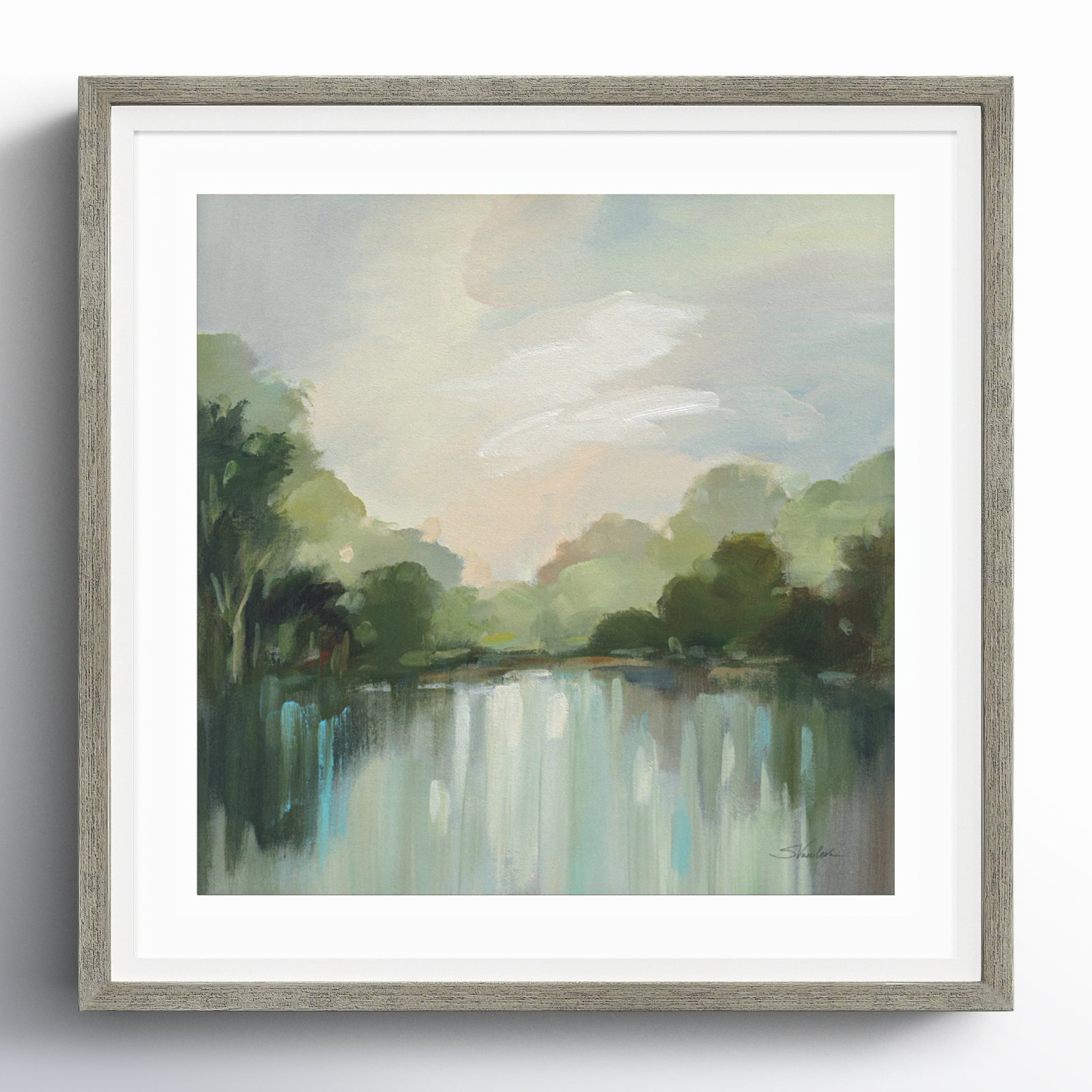 Cool Spring Day by Silvia Vassileva, 13" H x 13" W, Gray
