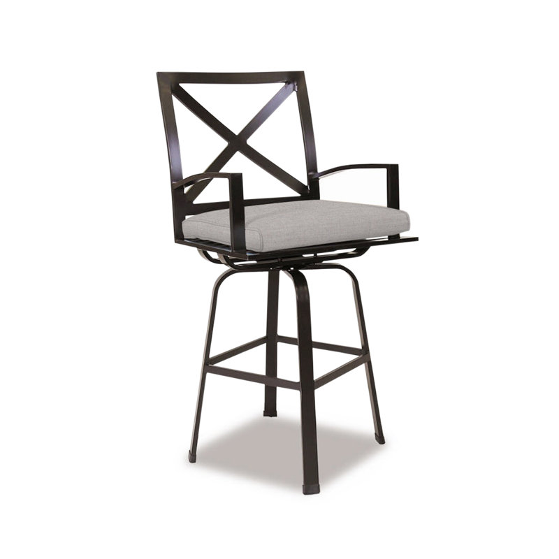 La Jolla Outdoor Swivel Bar Stool, Counter Stool (30" Seat Height), Canvas Natural Sunbrella®