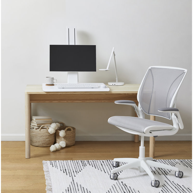 World Mesh Task Chair, White, White, Adjustable