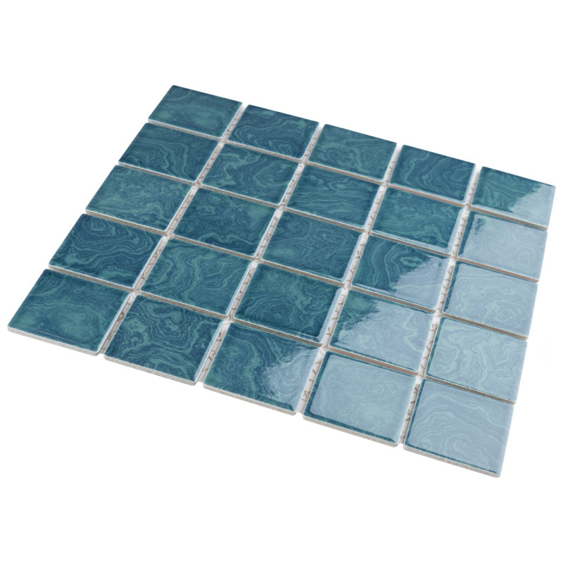 Resort Palm Green 12" x 12" Porcelain Mosaic Tile