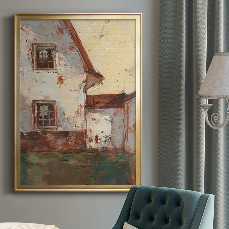 Sunlit Barn I, reproduction d'art encadrée, H 42,5 po x l 30,5 po x P 1,25 po, Or