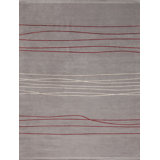 Vaheed Ta-2 Hand Knotted Area Rug in Red/Simplicity Platinum/Gray