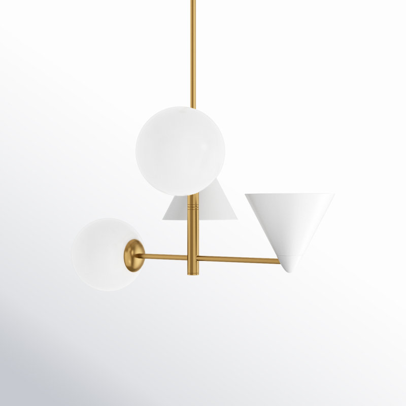 Cosmo 4 - Light Chandelier, White, 16.12" H x 28" W x 28" D