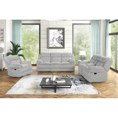Ensemble de canapé inclinable en tissu Fazeley