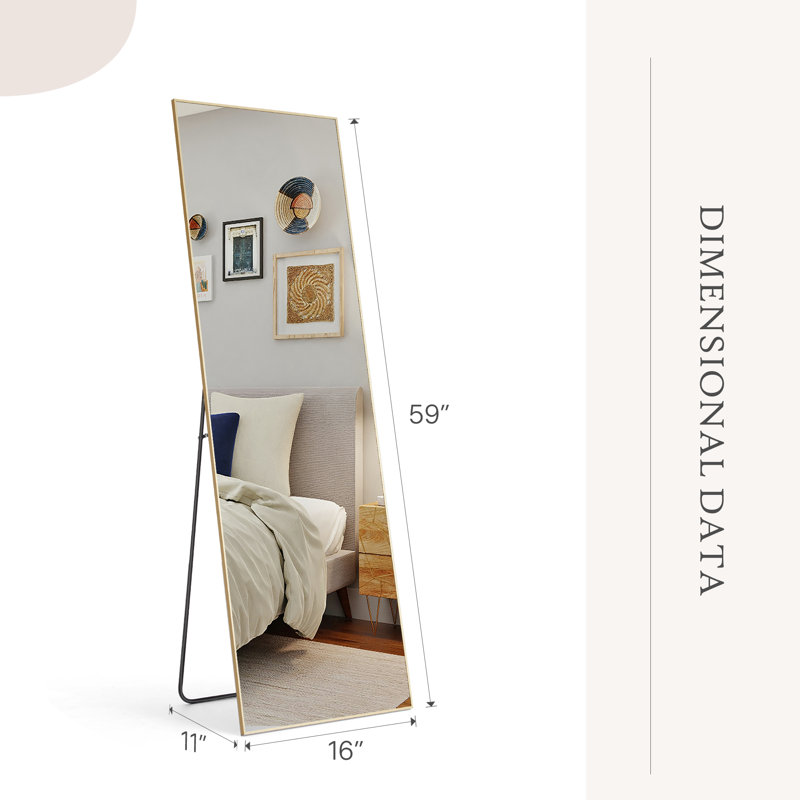Miroir pleine longueur Mirta, 59 po x 16 po, Doré