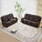 2-Piece Manual Breathable Faux Leather Reclining Living Room Set with Sofa, Loveseat Console