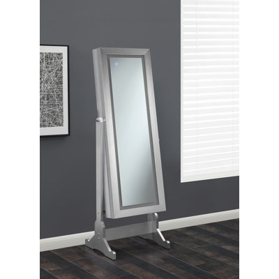 Armoire à bijoux autoportante de 19,6 po de large Keava
