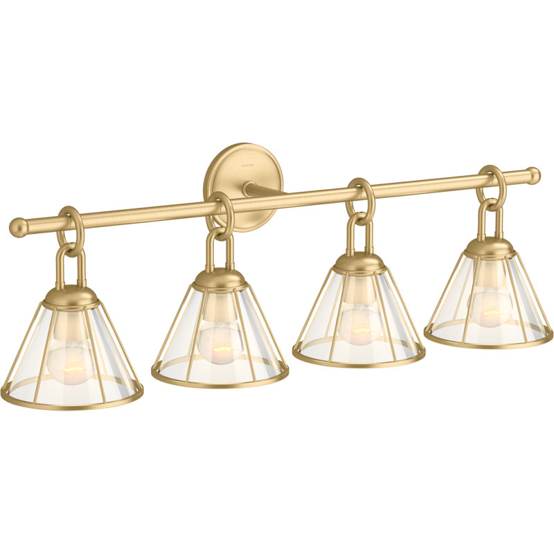Terret 32½-In Four-Light Sconce, Brushed Moderne Brass