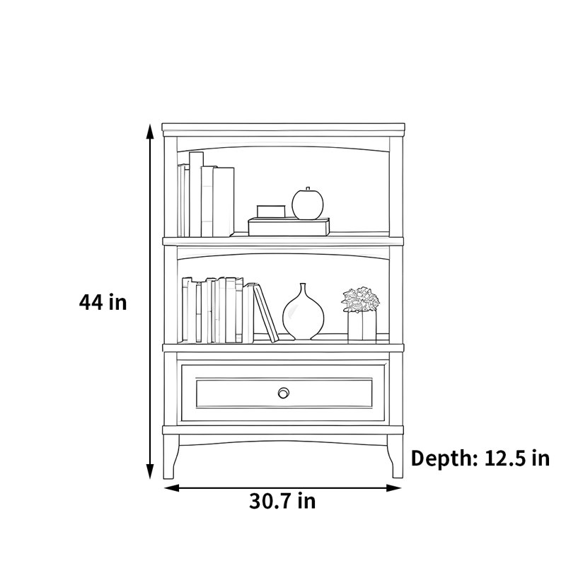 Une belle et exquise bibliothèque pour la maison, (2 tablettes) H 44 po x l 30,7 po x P 12,5 po
