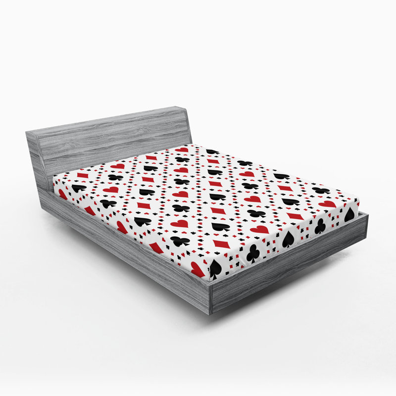 Ensemble de 2 drap-housse de poker Ambesonne, Full Fitted Sheet
