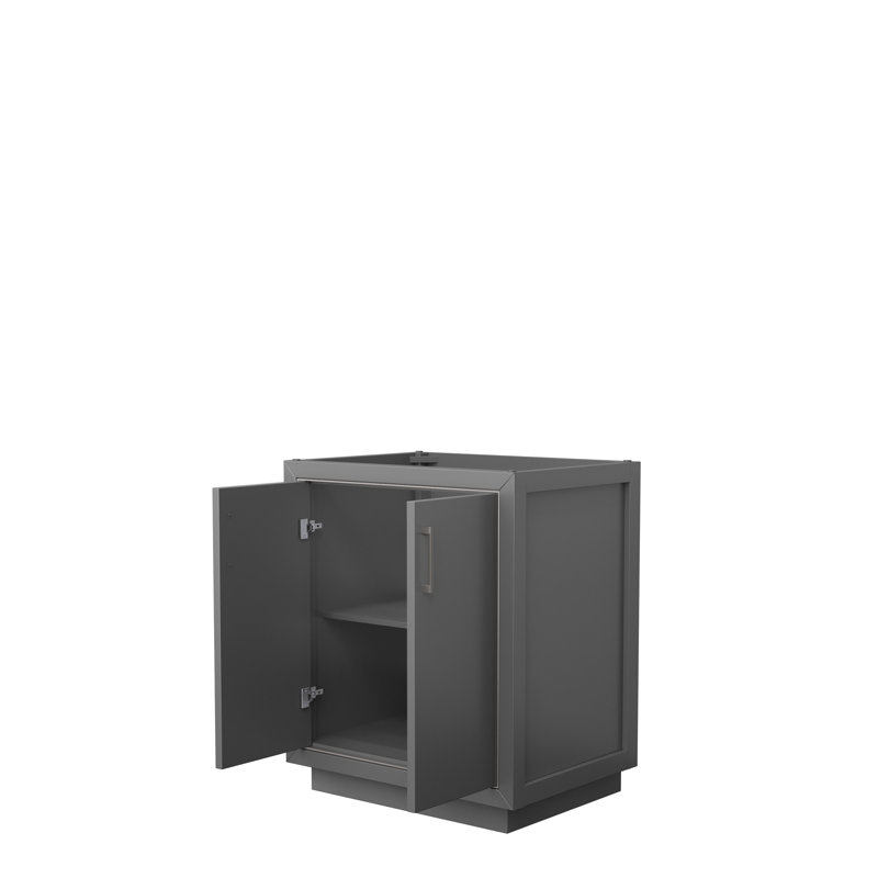 Base de meuble-lavabo double 30 po Icon, Gris mat / noir mat