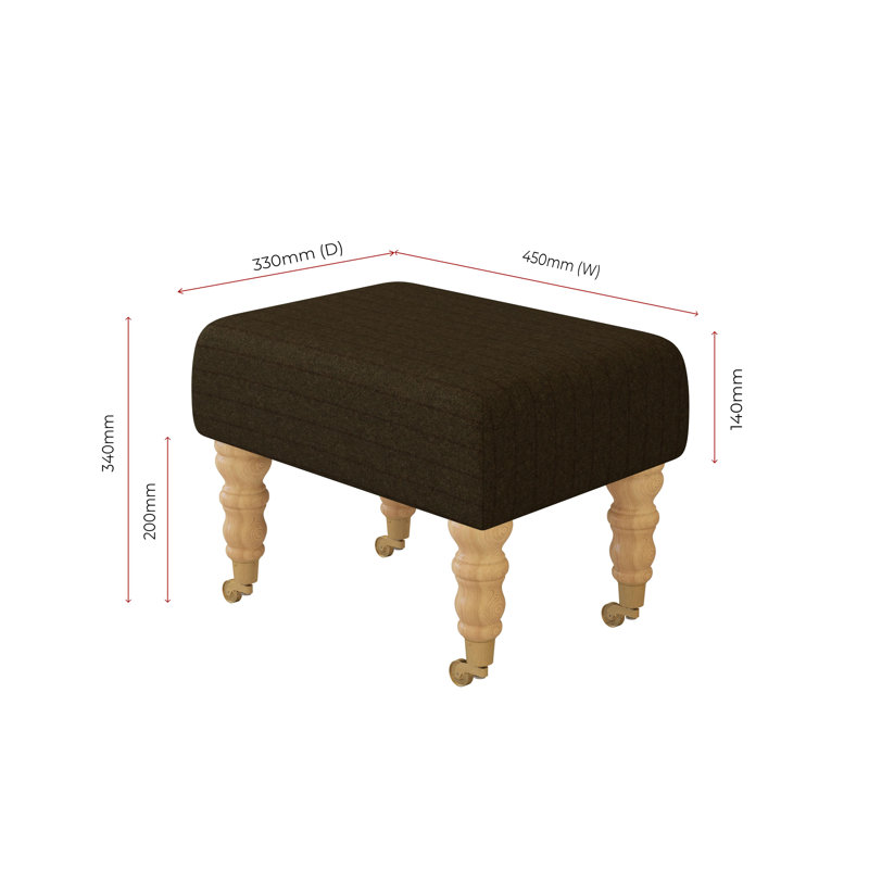 Autryville Wood Caster Leg - Pinstripe Wool, Cyprus Green, Natural