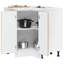 Kitchen Corner Base Cabinet Lucca High Gloss Engineered Wood-628651025