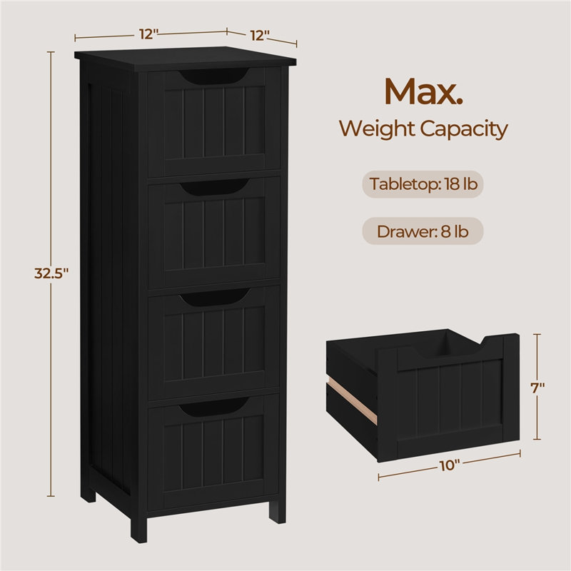 Auryon Bathroom Cabinet, Black