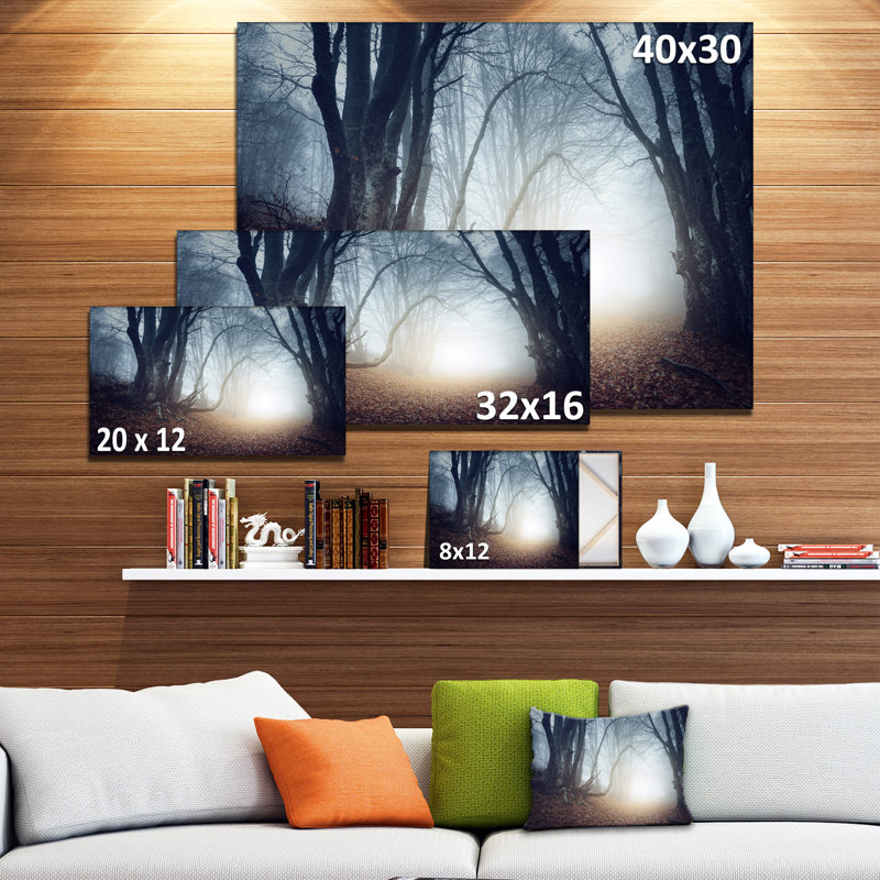 Mysterious Forest Landscape Canvas Print in Dark Tones