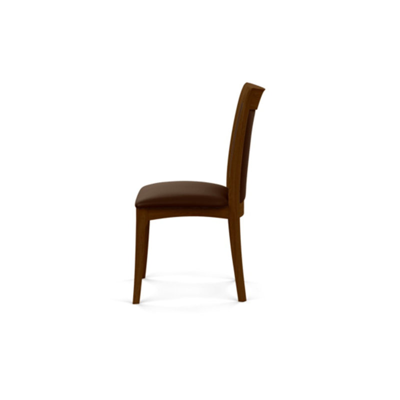 Morgan Leather Dining Chair, Natural Walnut, Coffee