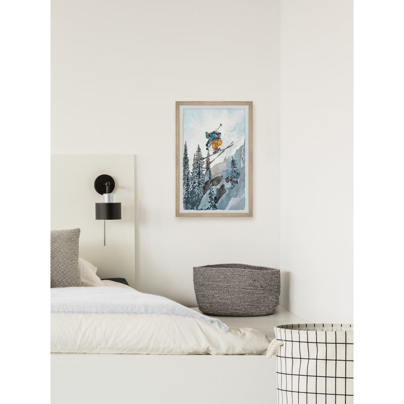 «Vertical Ski Drop», peinture sur toile encadrée, H 36 po x l 24 po x P 1,5 po