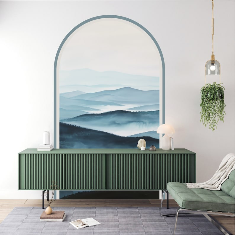 Adhésif décoratif très grand Peel and Stick Blue Ridge Mountains, H 48 po x l 28 po