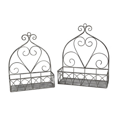2 Piece Rectangular Metal Decorative Shelf