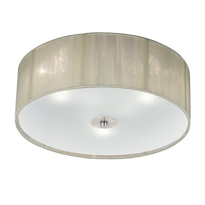 Galaxy Satin Nickel 3 Light Ceiling Flush