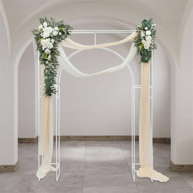 Stonehill 7.2ft Metal Wedding Arch Backdrop Stand for Wedding Flower Arrangements Balloon Everly Quinn