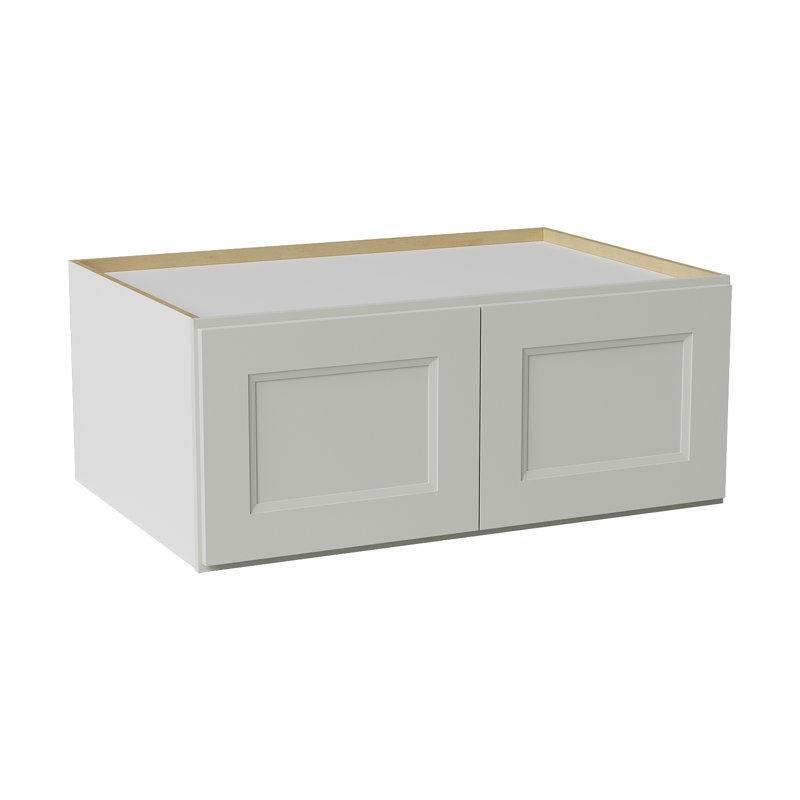 Armoire de cuisine en bois massif prête à assembler, H 15 po x l 36 po x P 24 po, Double shaker Laguna Grey