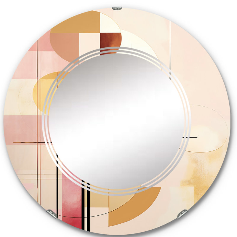Calderville - Miroir mural moderne rond, 24 po x 24 po