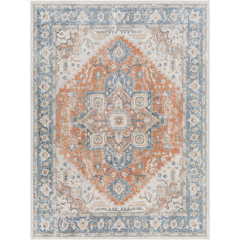 Machine Washable Grey/Blue/Brown, Runner 80 x 220cm