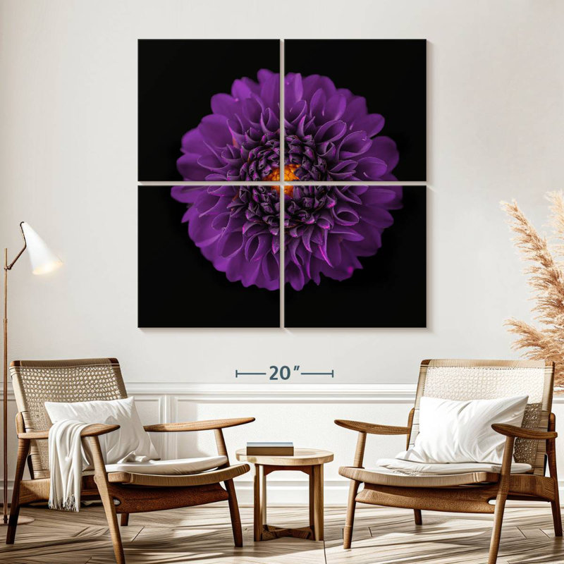 Fleur de dahlia mauve Harnek, H 57 po x l 57 po