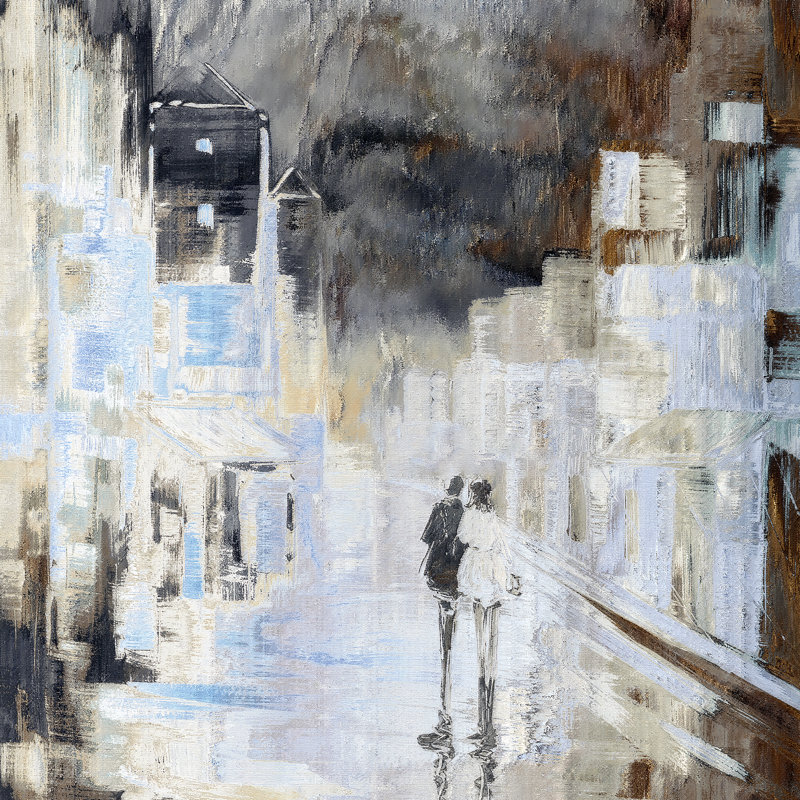 City Walk - peinture sur toile tendue, H 20 po x l 20 po