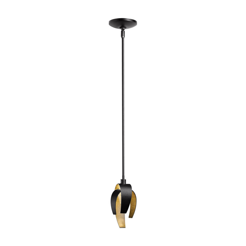 Corona 1 - Light Single Geometric Pendant, Short: 13.2" to 58.2", Small, Black
