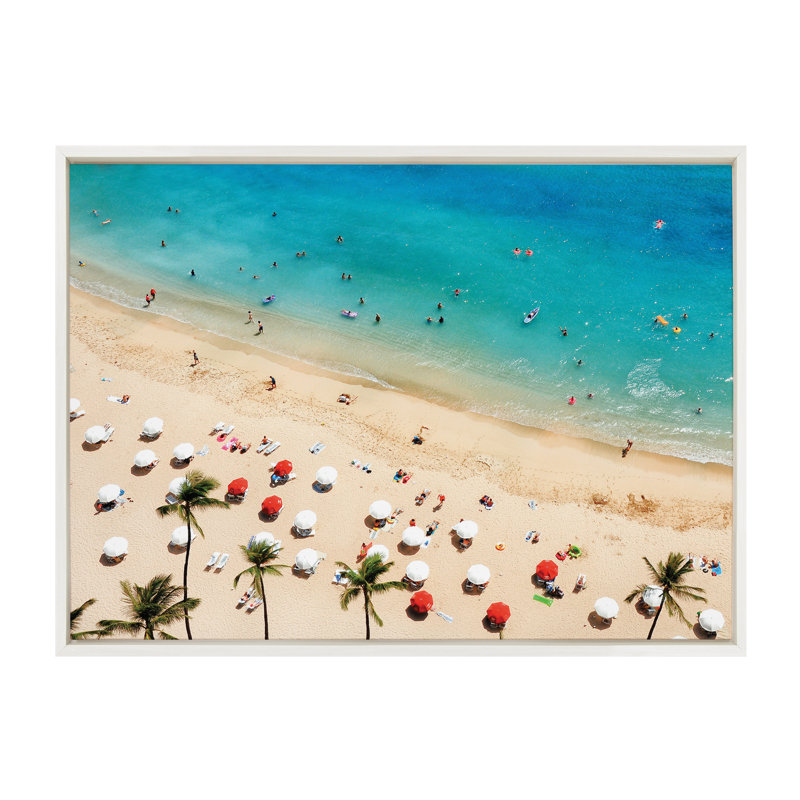 «Tropical Beach» par Simon Te of Tai, reproduction d'art sur toile encadrée