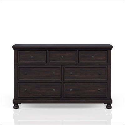 Commode sept tiroirs cerisier foncé