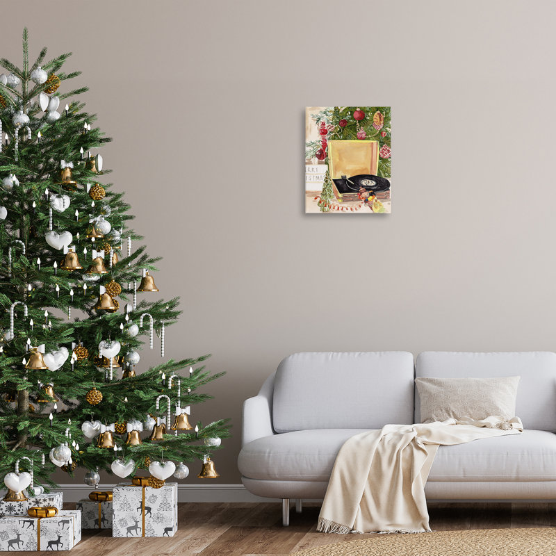 Art mural sur toile Festive Christmas Music, par Melissa Wang, H 20 po x l 16 po