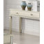 Table de canapé avec tiroirs de rangement Glam argentés et plateau en verre trempé de 5 mm avec table d'appoint de salon à motif de losanges.
