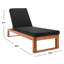 Chaise longue simple inclinable en eucalyptus avec coussins 80,9 po Faunce-2135871684-2144100989