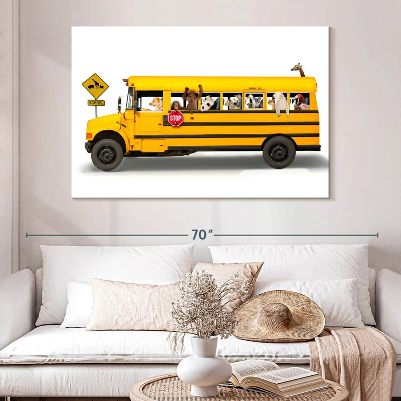 School Bus, 34" H x 51" W