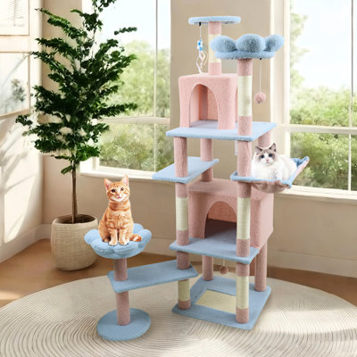 Arbre à chat 71 po avec poteau à griffer amovible