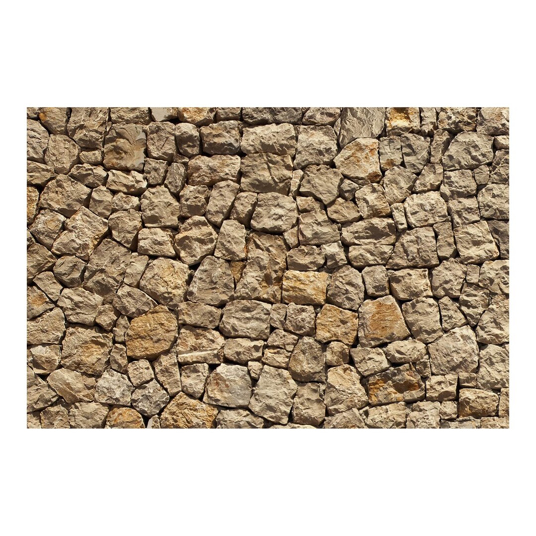 Strukturierte Fototapete Old Paving Stone Wall 2,25 m x 336 cm