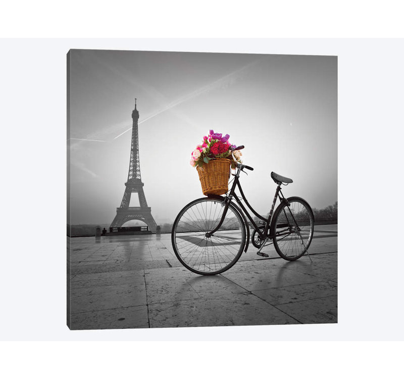 « paris vii », impression sur toile, H 18 po x l 18 po x P 1,5 po, Toile tendue, Pas de tapis