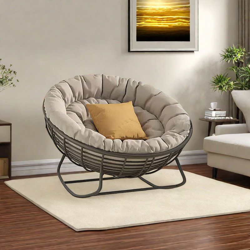 Chaise berçante en métal Luxury, Kaki, Noir