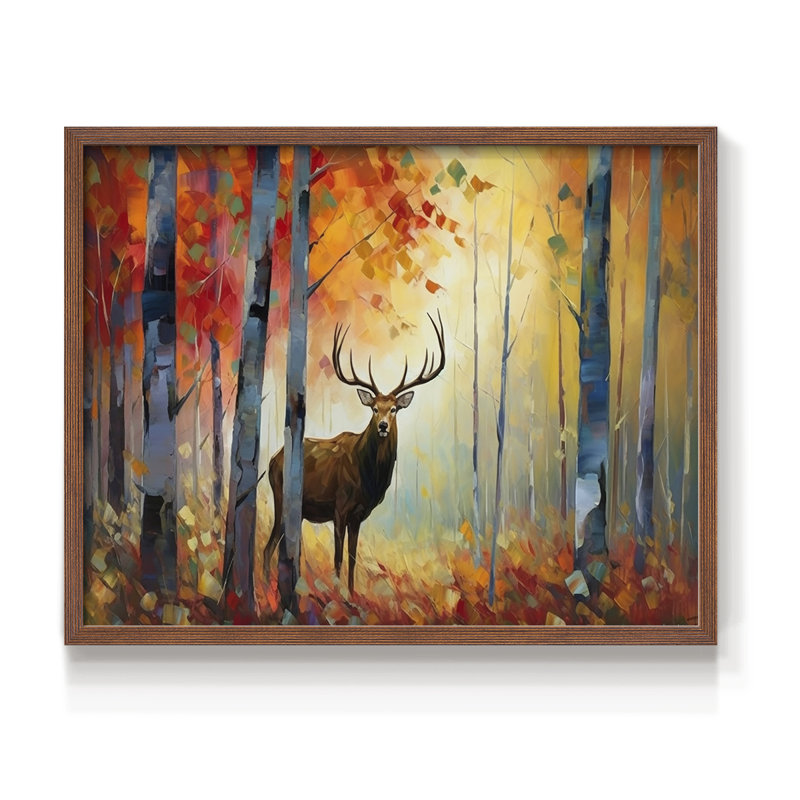 Faune, série V, reproduction encadrée, H 22 po x l 28 po, Noyer