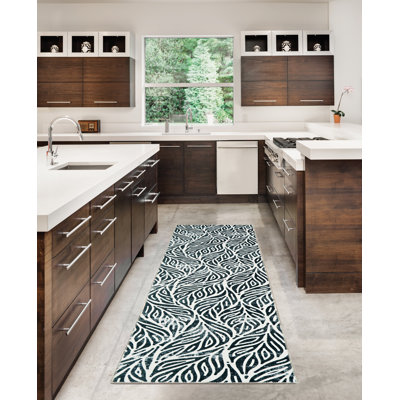 Leona Machine Washable Ivory and Black Area Rug