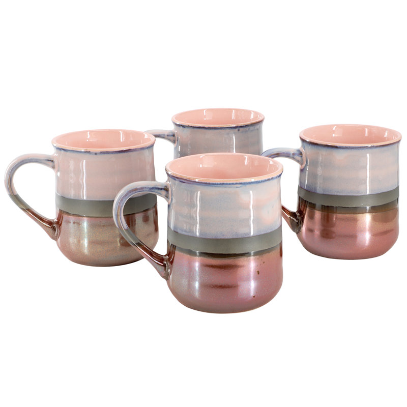 Ensemble de tasses en grès 4 pièces 18 onces Lark Manor ™, Mauve
